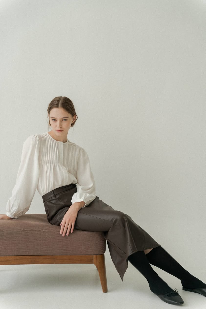 Close-up of the versatile fabric textures in the new collection