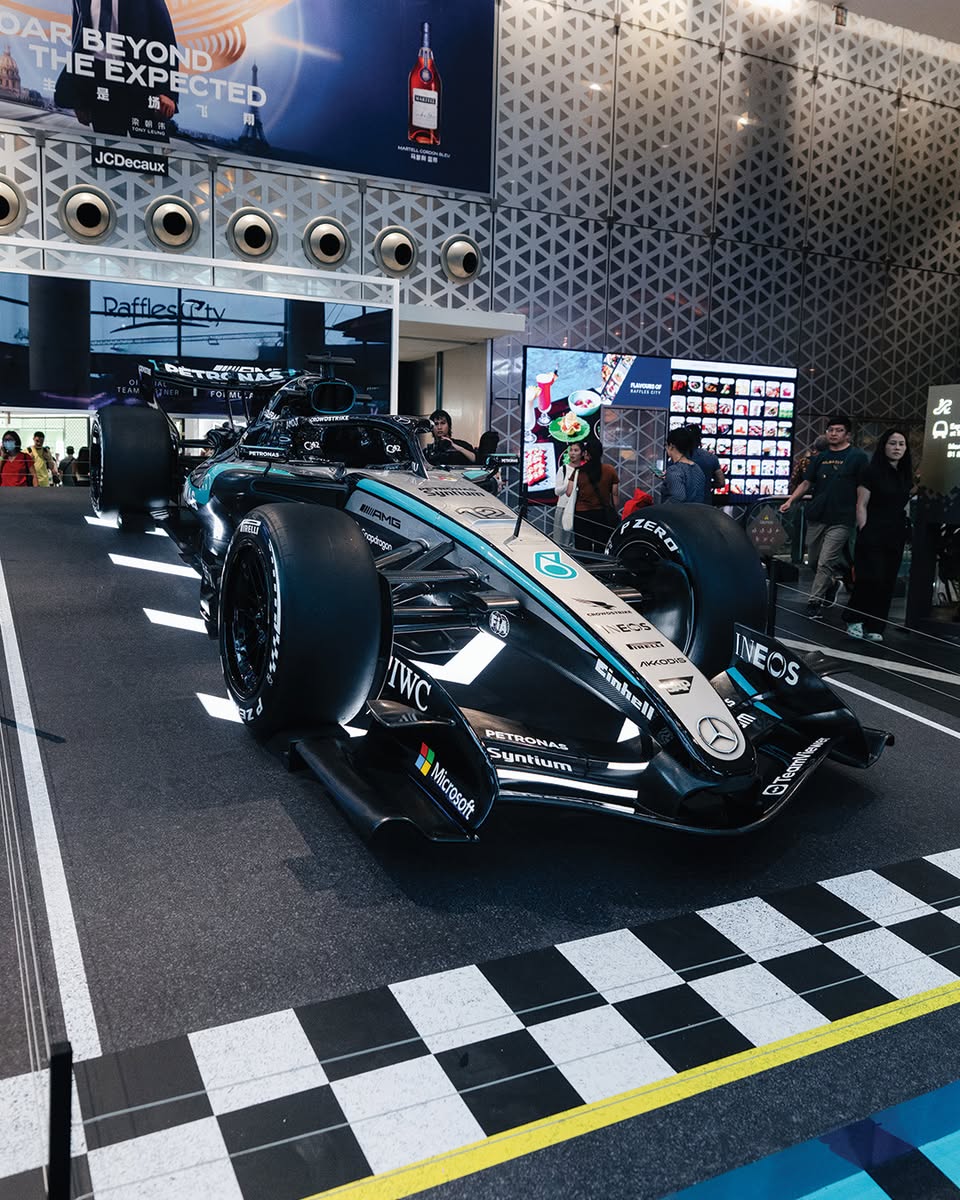 Mercedes-AMG PETRONAS Formula One W17 replica car at Raffles City