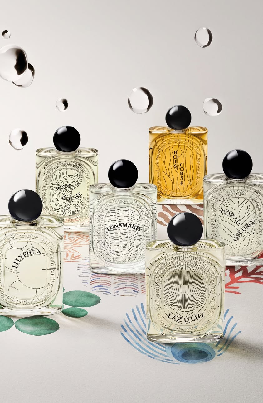 Elegant bottle of Diptyque Lazulio fragrance with a distinctive label.