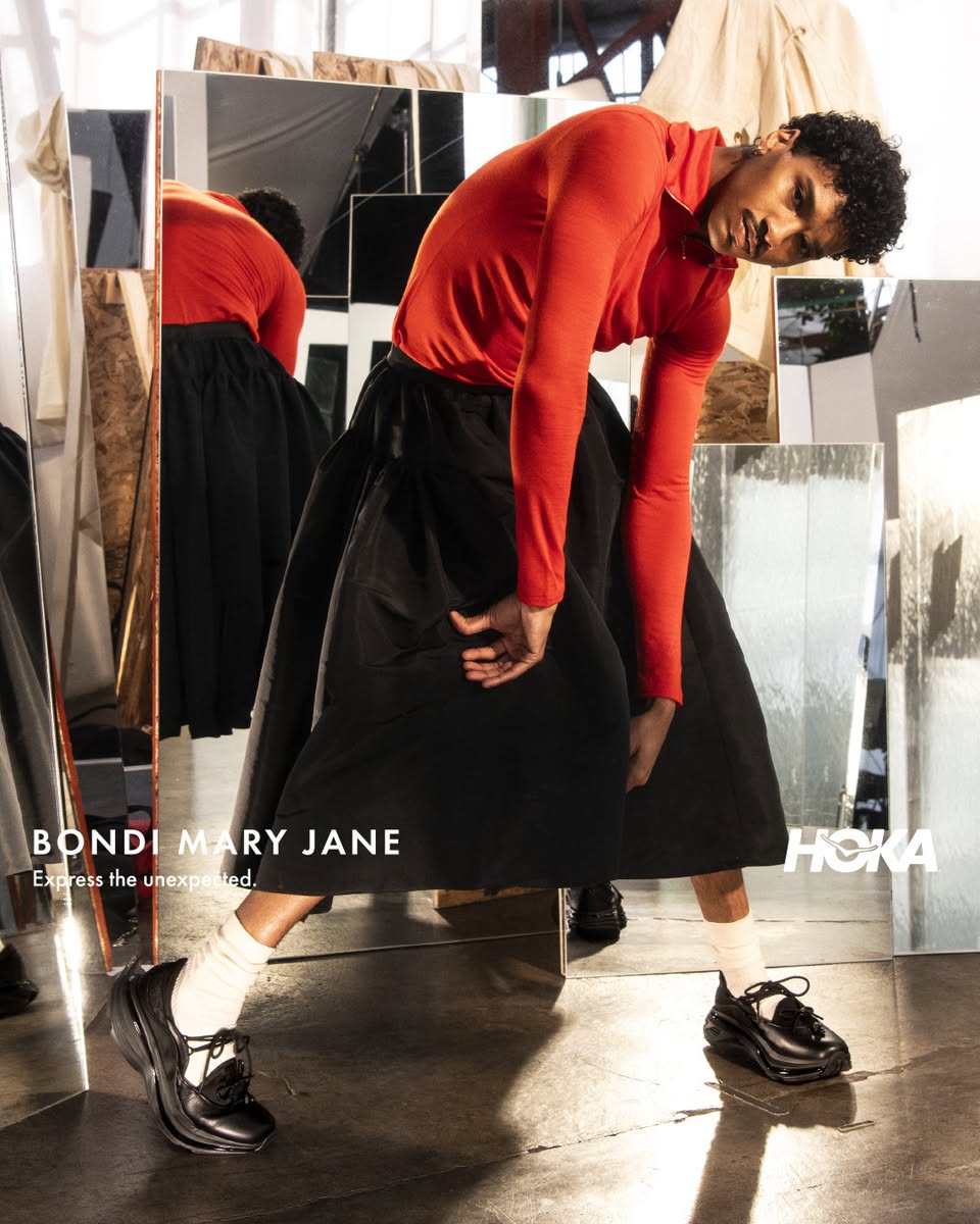 Side view of HOKA Bondi Mary Jane shoe