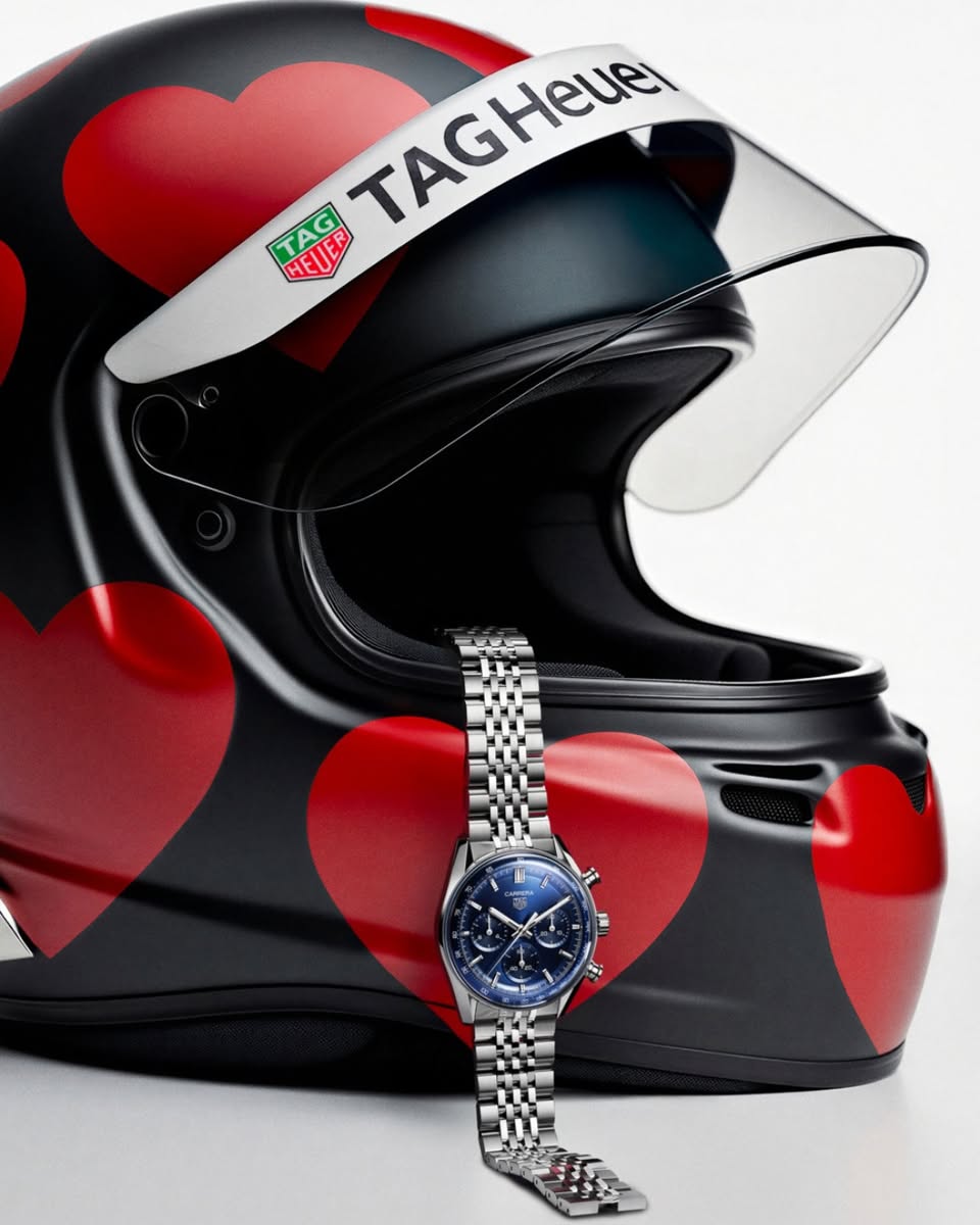 The bold red aesthetic of the TAG Heuer Carrera collection.