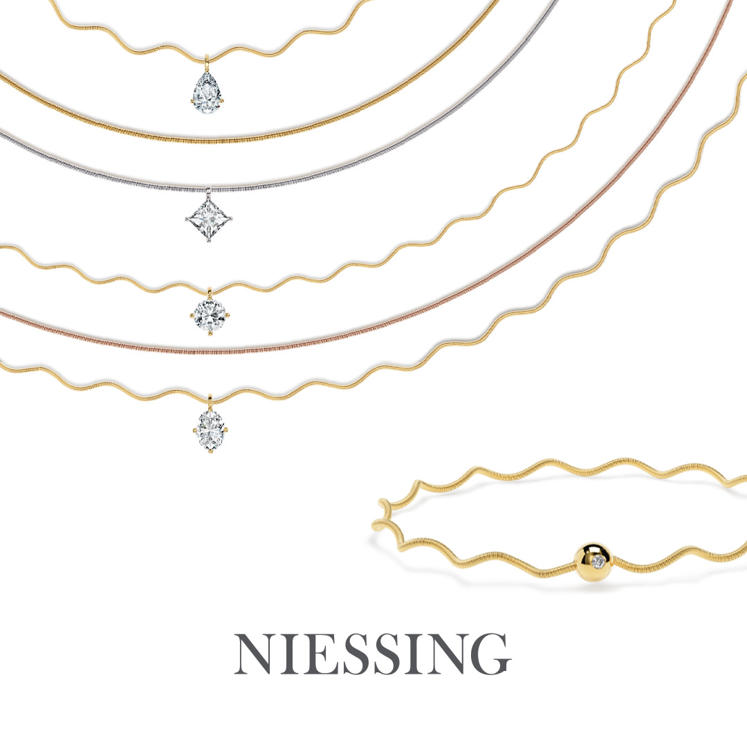 The elegant and rhythmic design of the Niessing Coil jewelry collection.