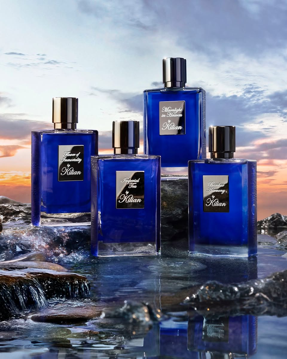 Moonlight in Sicily by Kilian Paris blue glass bottles