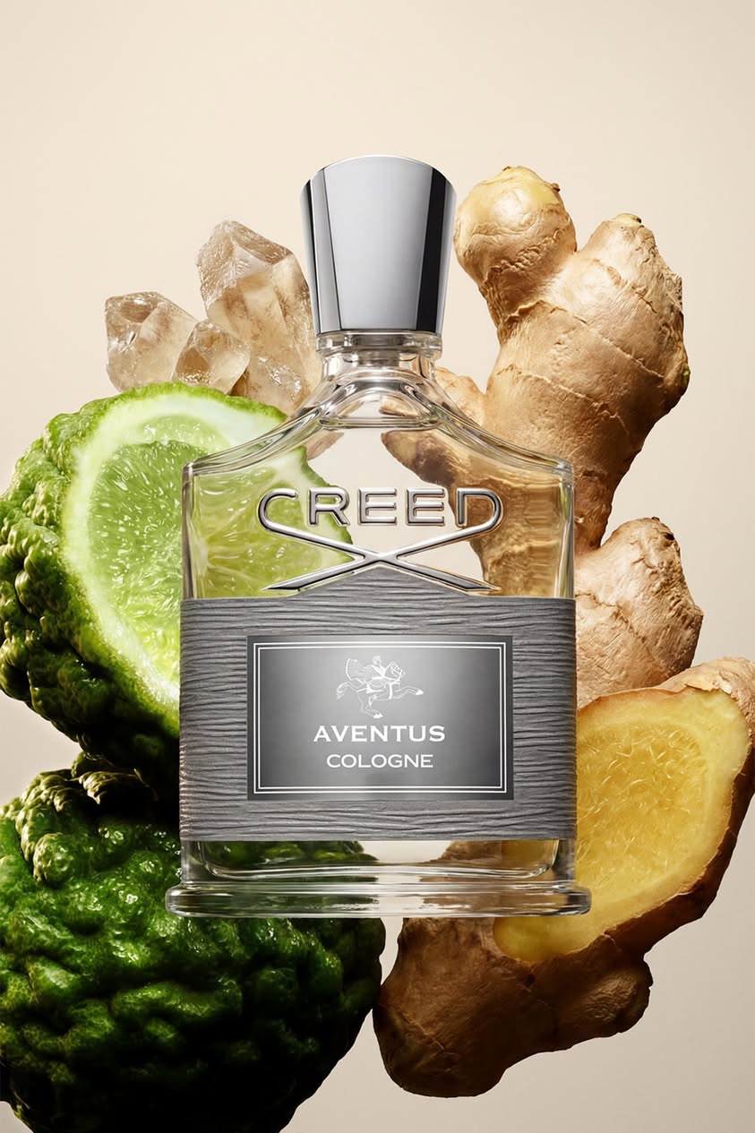 Creed Aventus Cologne with lime, ginger, and bergamot