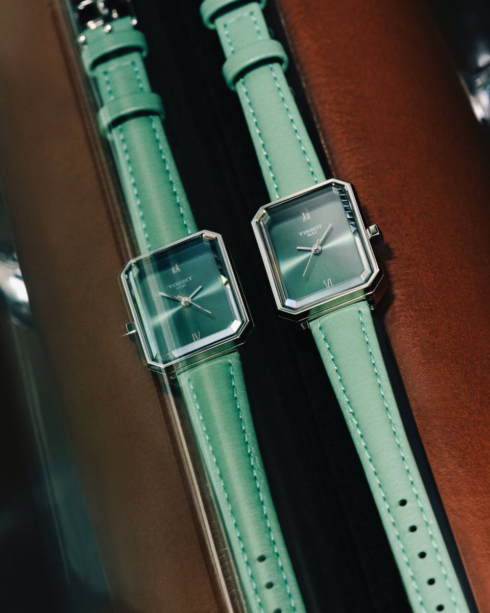 A Tissot SRV watch on a wrist, showcasing its elegant silhouette.