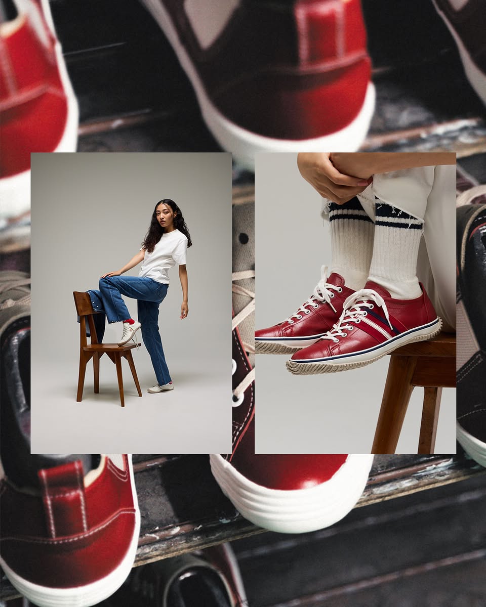 SPINGLE red low-top sneakers