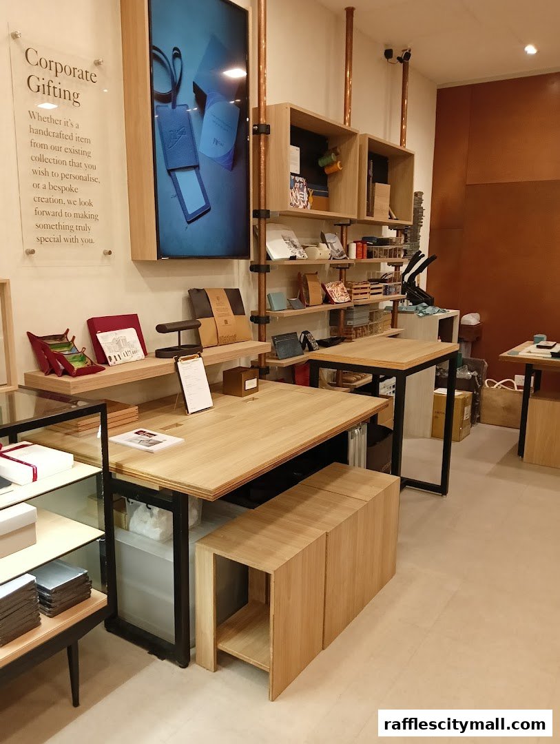 Interior of a shop showcasing handcrafted items and corporate gifting options.