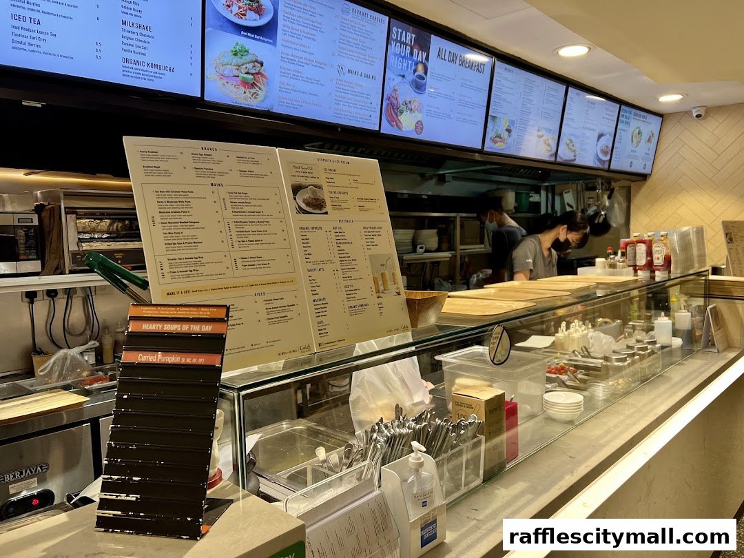 A view of the counter and menu boards at Cedele Bakery Kitchen.