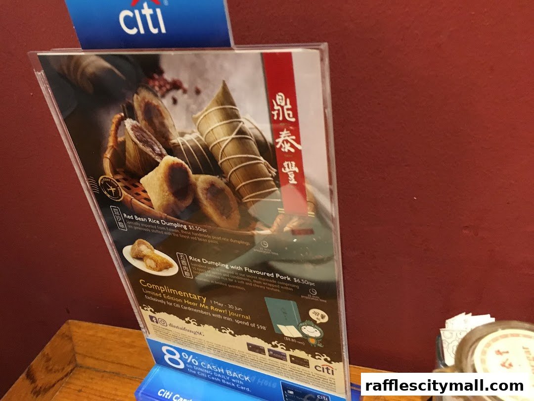 A menu featuring Red Bean Rice Dumplings and Rice Dumplings with Flavoured Pork.