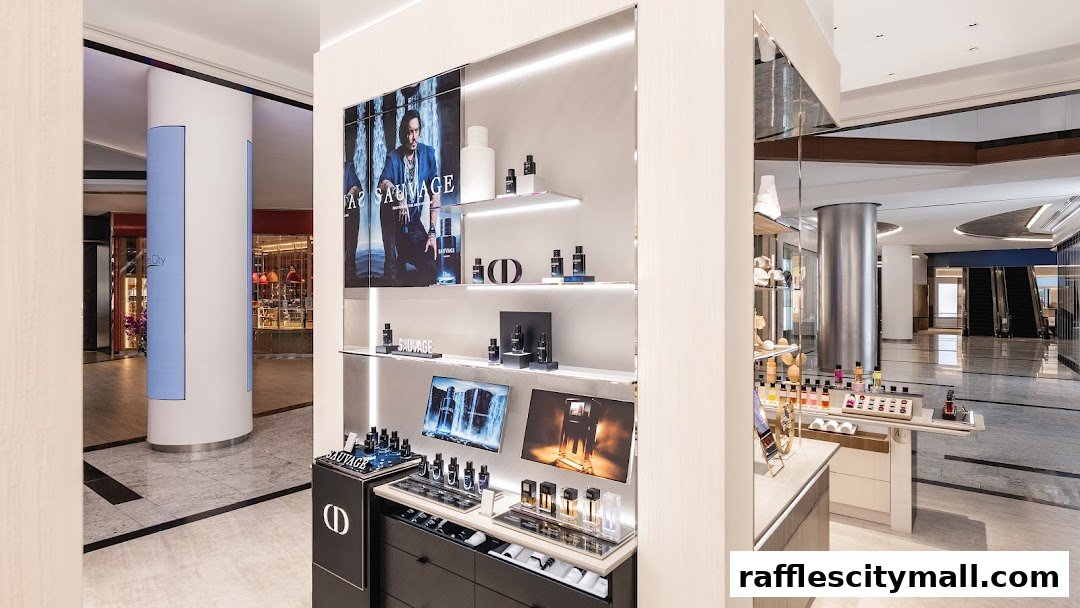 Interior view of a Dior Beauty boutique showcasing fragrances and displays.
