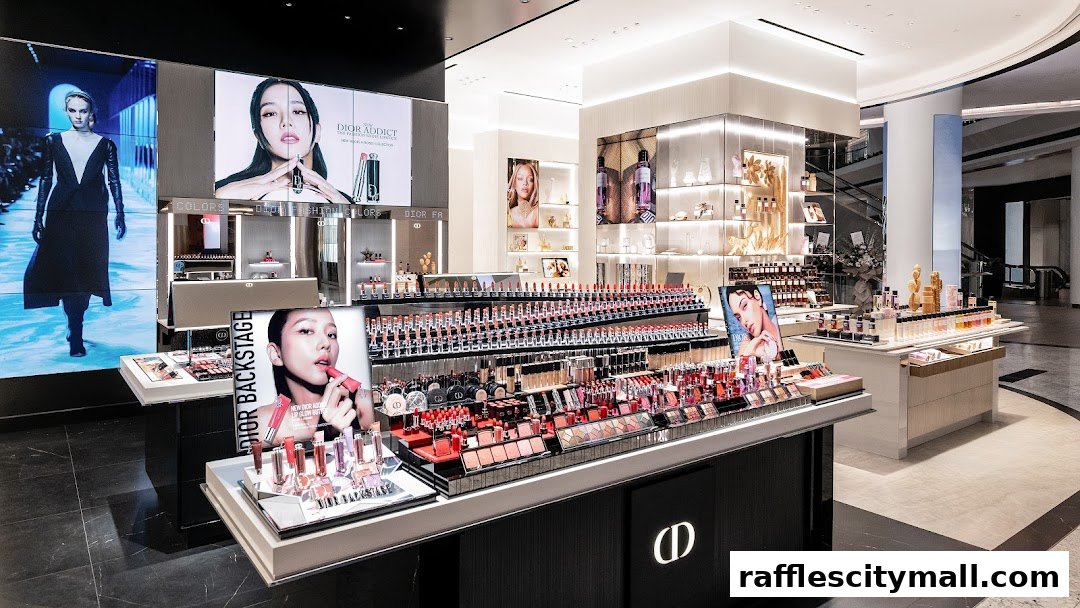 Interior view of a Dior Beauty boutique showcasing a wide array of makeup products and displays.