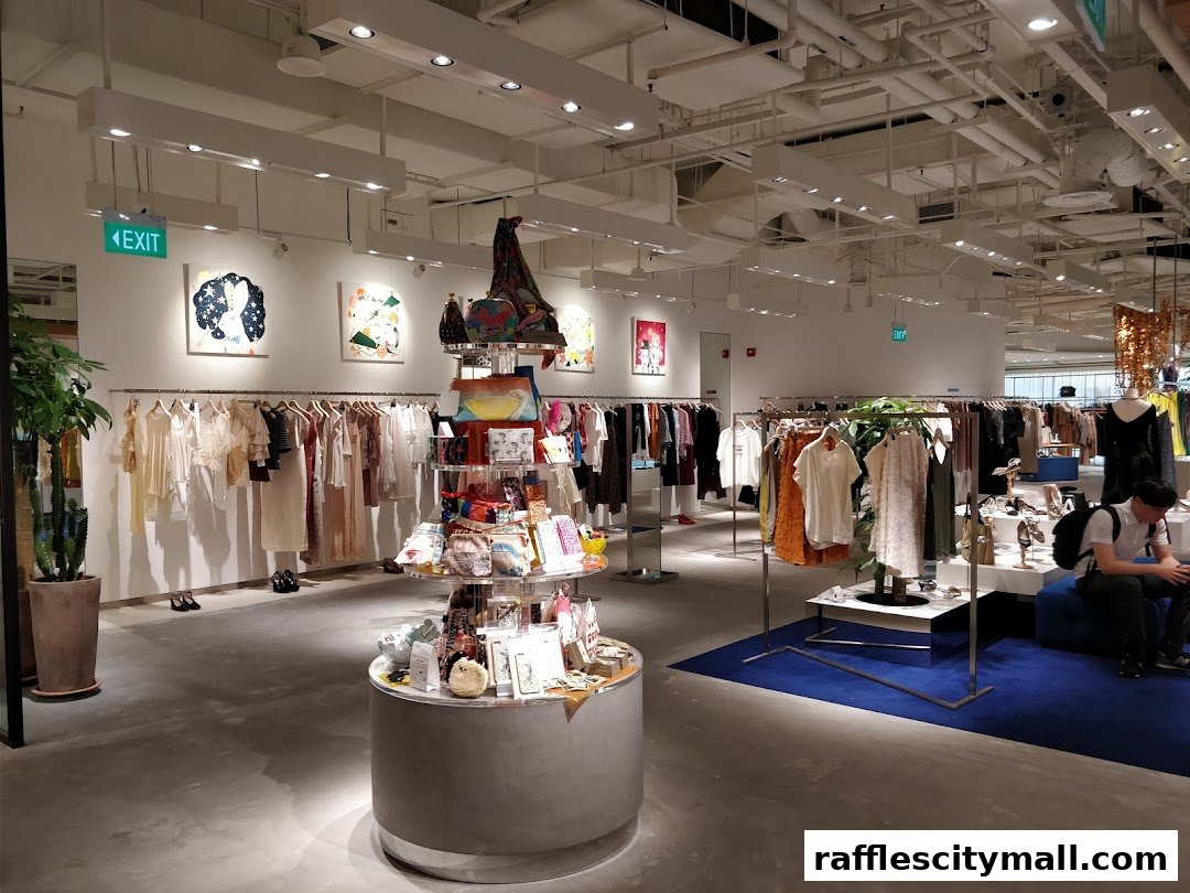 Interior view of a stylish clothing boutique with racks of apparel and accessories.