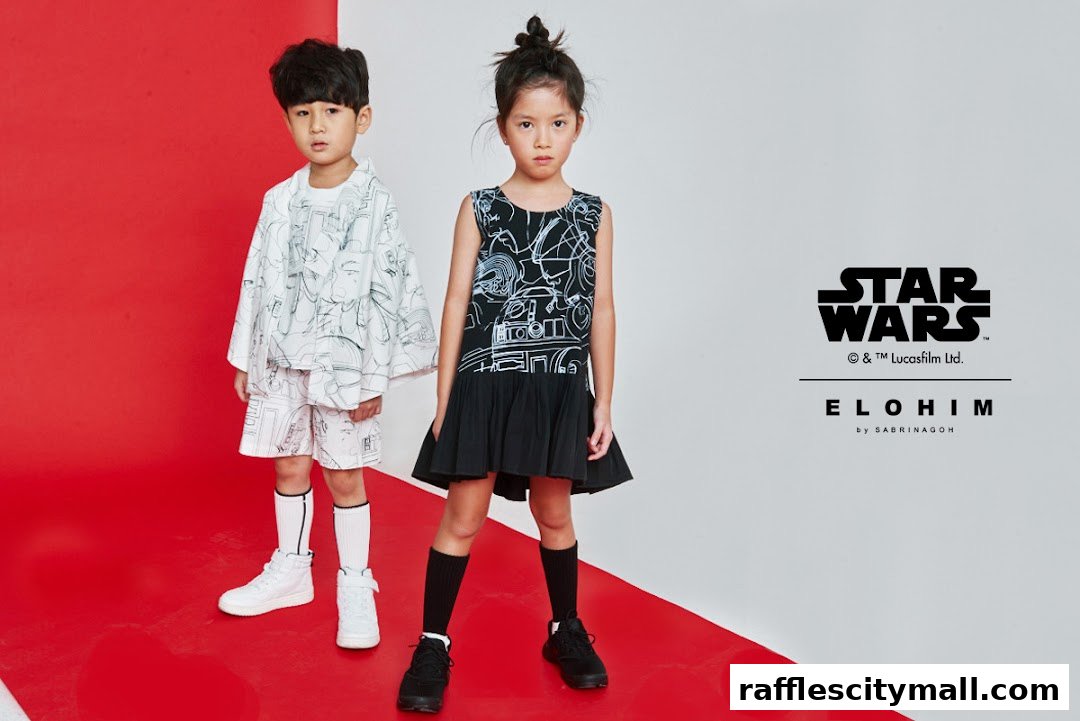 Two children modeling Star Wars themed clothing from SABRINAGOH.