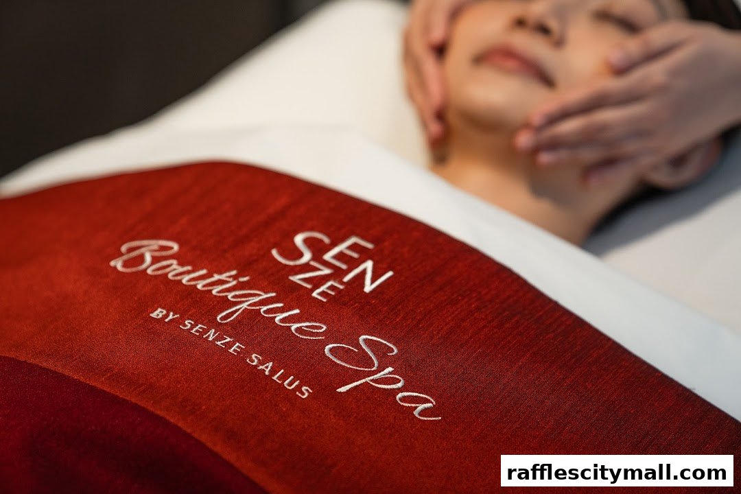 A person receiving a facial massage at SENZE Boutique Spa.