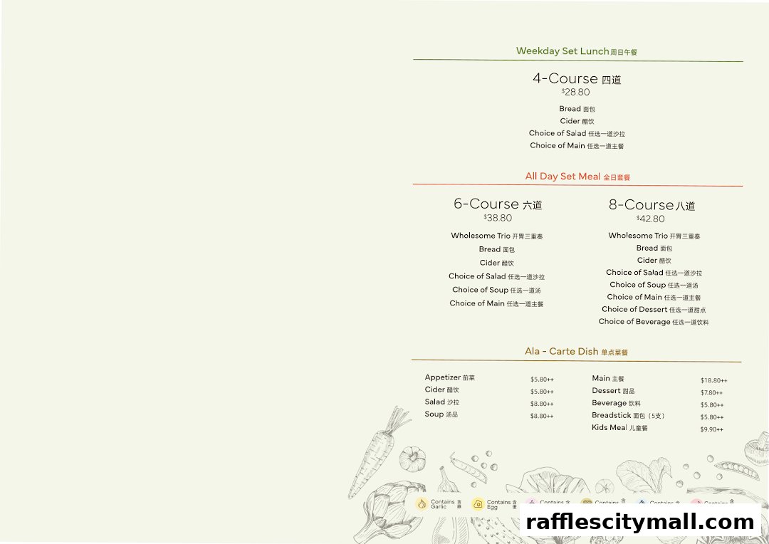 A menu from Sufood featuring weekday set lunches and ala carte dishes with prices.
