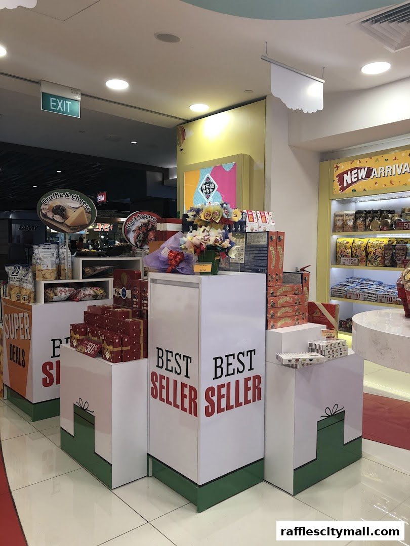 A retail display featuring 'Best Seller' items and 'Super Deals' with gift-like packaging.