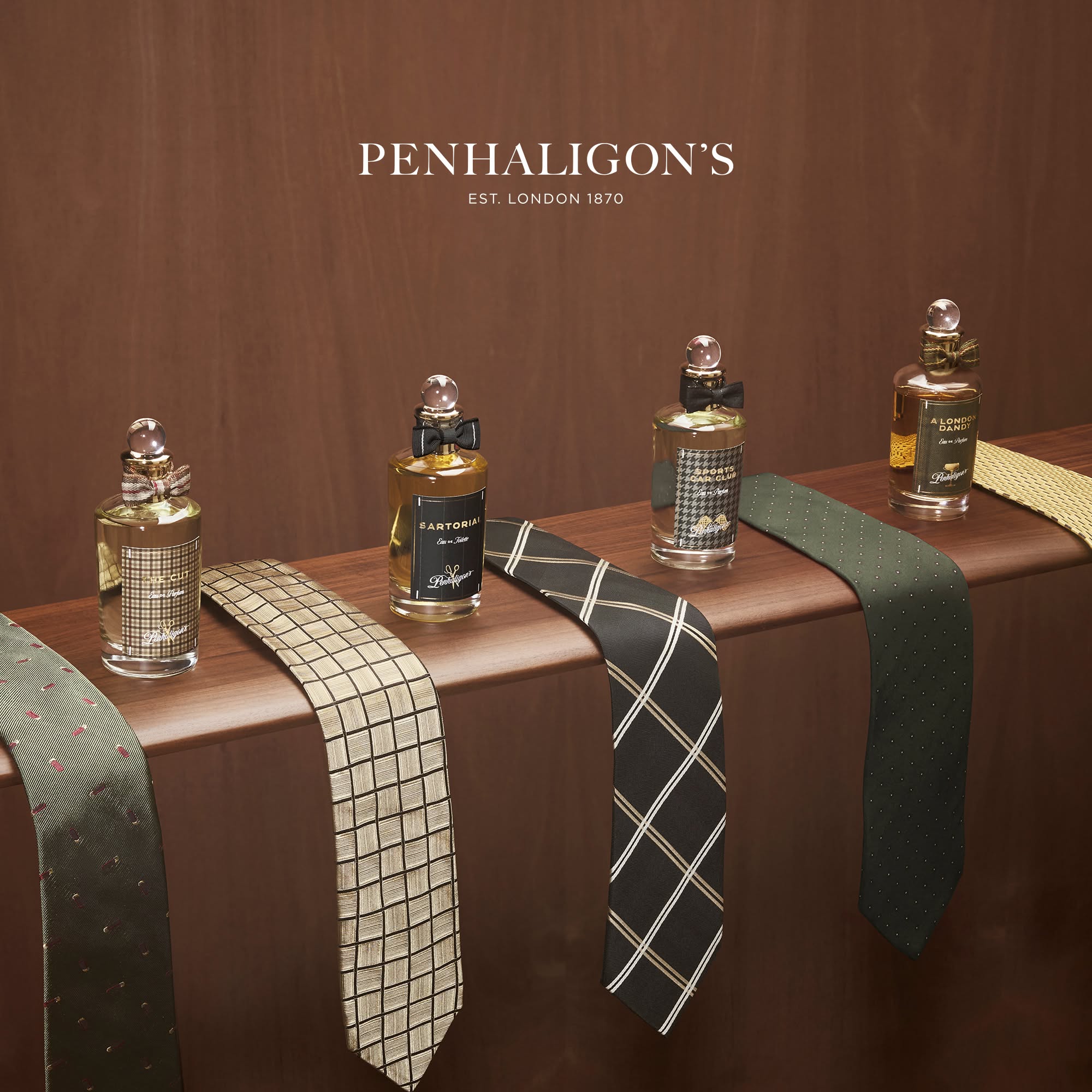 Penhaligons Fathers Day collection with fragrances and ties at Raffles City 01-08A