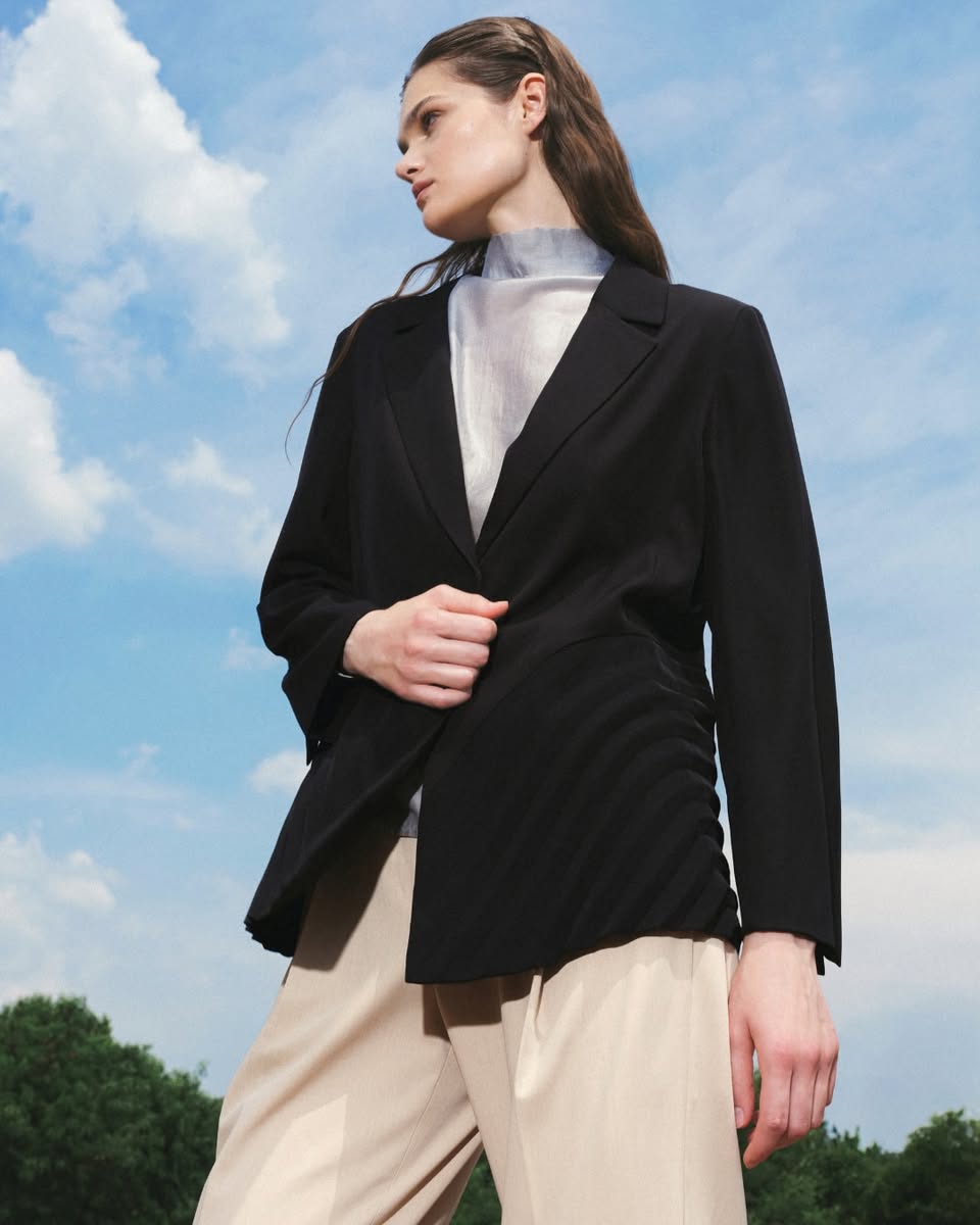 Another look from the GINLEE AW25 collection, showcasing thoughtful design and timeless appeal.