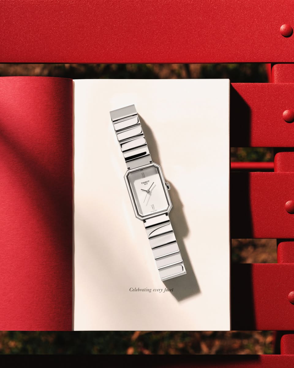 A close-up of a Tissot SRV watch face with intricate details.